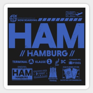 Vintage Hamburg HAM Airport Code Travel Day Retro Travel Tag Germany Magnet